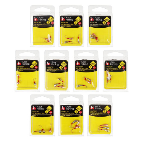 Набор мормышек "Муравей", "Уралка", "Шар", тм AZOR FISHING, № 4,5,6 мм (медь, золото, серебро), 3 шт