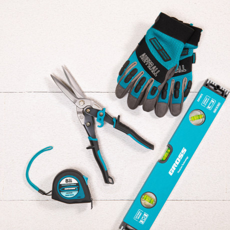 Ножницы по металлу "Piranha", 270 мм, прямой проходной рез, сталь СrMo, двухкомпонентные рукоятки Gross