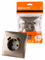 TDM Лама роз. СУ 1 мест. 16А (земля) + 2 USB 2,1А 5В бронза SQ1815-0742