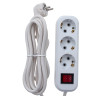 Удлинитель бытовой 3 м, 10A, тип УХз10, с заземлением и выключателем, 3 розетки, Сибртех