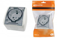 TDM Селигер роз. OУ 1 мест. 16А бел. (земля, прозр.крышка, IP54) (10!) SQ1818-0007