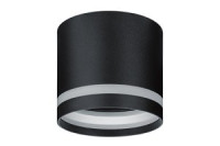 Ecola GX53 H4 5393 св-к накладной СПОТ без обода с полосой Черный матовый 83x87 SS531BECB (10!)