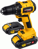 STEHER дрель-шуруповерт бесщеточная V1, 20В, 45Нм, 2 АКБ (2Ач), кейс, CDB-200-2