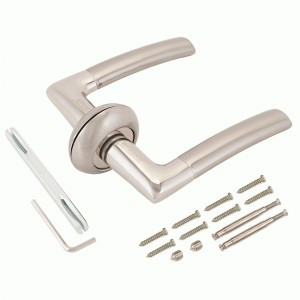 PUERTO AL 515-08 SN/NP мат.никель/никель Комплект дверных ручек, ручки 2шт, б/мех.  (20)