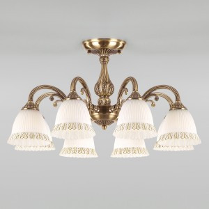 EUROSVET Люстра 8x60W 630х330 металл белый/античная бронза Campina 60107/8