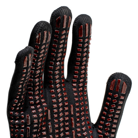 Перчатки трикотажные, синтетическая нить, ПВХ-гель точка, цвет: черный, L, 13 класс Сибртех