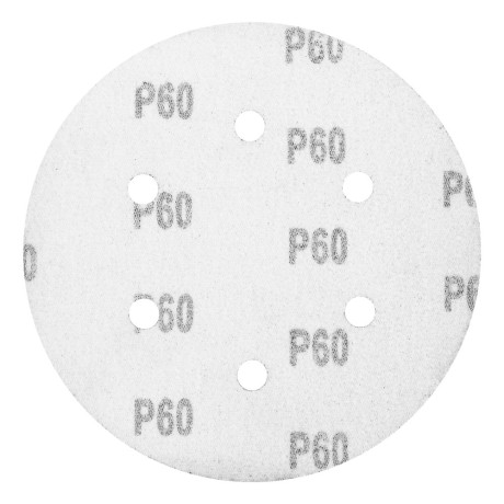 Круг абразивный на ворсовой подложке под "липучку", перфорированный, P 60, 150 мм, 5 шт Matrix