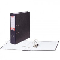 Папка-регистратор ОфисМаг с мраморн. покр., 80мм, черный корешок