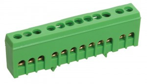 IEK шина PE "земля" в корп изол на DIN-рейку ШНИ-6х9-12-К-З