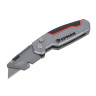 ЕРМАК Нож универсальный складной, цинк.сплав+ABS+TPR, с выдв.лезв.19мм трап.+2 запас.лезв.+2 биты