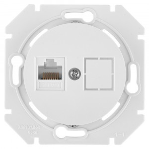 Bylectrica РЕТРО ПРОВАНС мех. комп. роз. 1 мест. RJ-45 СУ корп. ABS белый (РК18-6311)