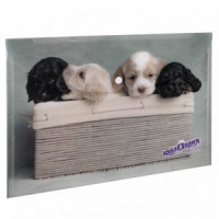 Папка-конверт с кнопкой ЮНЛАНДИЯ &quot;Щенки&quot;, А4, 160 мкм, до 100 листов, цветная печать, 228050