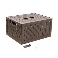 Ящик РОТАНГ с крышкой коричневый 280х185х126 М2372 (12)