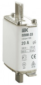 IEK Плавкая вставка предохранителя ППНИ-33, габарит 00С,  20А