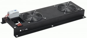 ITK Вентиляторная панель с выключателем и термостатом 2 модуля черная