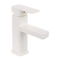 СоюзКран Смеситель для раковины, керам. картридж 25мм, металлопластик, белый, SK02-M105