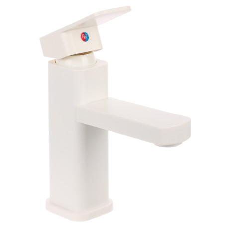 СоюзКран Смеситель для раковины, керам. картридж 25мм, металлопластик, белый, SK02-M105