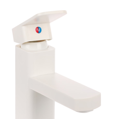 СоюзКран Смеситель для раковины, керам. картридж 25мм, металлопластик, белый, SK02-M105