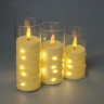 СНОУ БУМ Светильник декоративный LED в виде свечи в стакане, 5,5x14,5см, PP, PS, 3хAG13, 1 режим