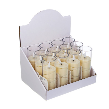 СНОУ БУМ Светильник декоративный LED в виде свечи в стакане, 5,5x14,5см, PP, PS, 3хAG13, 1 режим