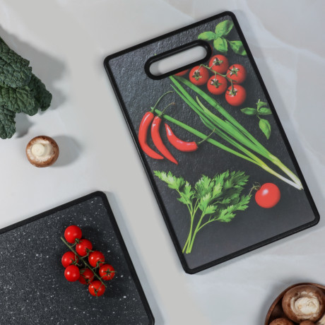 VETTA Гранит Доска разделочная с принтом 37х23х1,2см, пластик, 3 дизайна