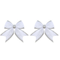 СНОУ БУМ Набор бантов 12x14 см, 2 шт, полиэстер, белый