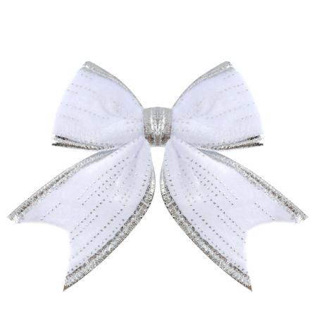 СНОУ БУМ Набор бантов 12x14 см, 2 шт, полиэстер, белый