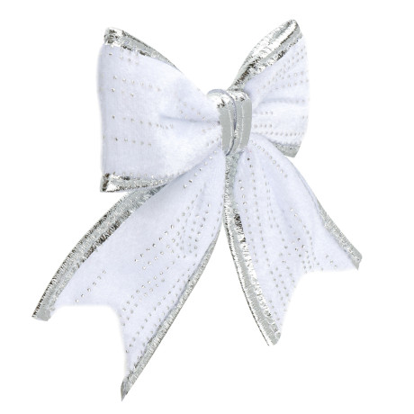 СНОУ БУМ Набор бантов 12x14 см, 2 шт, полиэстер, белый