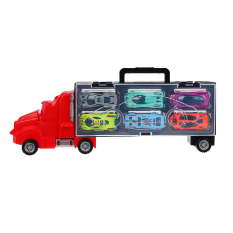 ИГРОЛЕНД Автоперевозчик, с запуском, 6 машинок, PP, 37х14,2х7,3 см, 2 дизайна