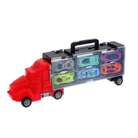 ИГРОЛЕНД Автоперевозчик, с запуском, 6 машинок, PP, 37х14,2х7,3 см, 2 дизайна