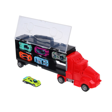 ИГРОЛЕНД Автоперевозчик, с запуском, 6 машинок, PP, 37х14,2х7,3 см, 2 дизайна