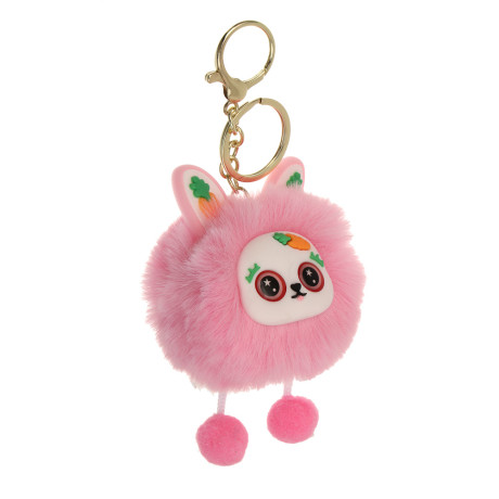 ИГРОЛЕНД Брелок-подвес пушистый "Пушинка", 10х8 см, полиэстер, металл, микс