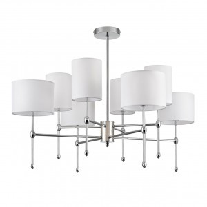LUMION 6589/8C CLASSI LN25 хром/бел., мет./текстиль люстра E14 8x40W 220V LATTI