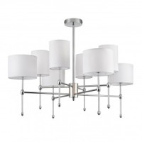 LUMION 6589/8C CLASSI LN25 хром/бел., мет./текстиль люстра E14 8x40W 220V LATTI