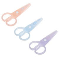 Ножницы, 125 мм, с безопасными пластиковыми лезвиями, пастель 3 цвета, шоу-бокс
