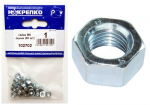 Гайка М5 оцинкованная (30 шт BL) (цена за уп) НАКРЕПКО 102702