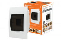 TDM бокс (корпус) пластик ЩРВ-П-4 мод. встраиваемый с дымчатой дверцей IP41 SQ0902-0001