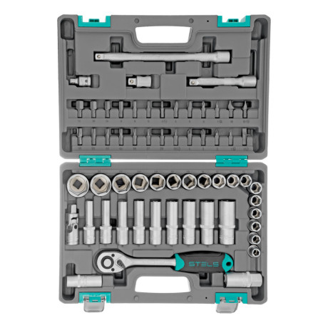 Набор инструментов, 1/2", CrV, пластиковый кейс 60 предметов Stels