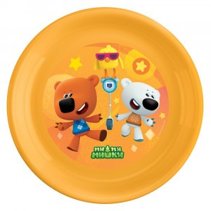 Тарелка плоская детская с декором "МИ-МИ-МИШКИ" 185мм оранжевый 431328308 Бытпласт