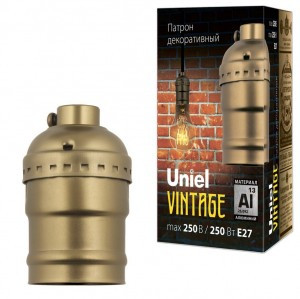 Uniel патрон винтажный LOFT E27 подвесной алюминий, цвет бронза, декор.DLC-V-H01/E27 BRONZE