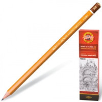 Карандаш ч/гр KOH-I-NOOR 1500, 1шт., 8B, без резинки, корпус желтый, заточ. 180486