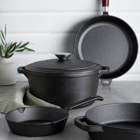 VETTA Сковорода-жаровня, чугун, 24х5см, индукция