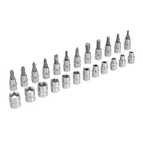 Набор инструментов, 1/4", пластиковый кейс, 29 предметов Сибртех