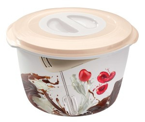 Емкость д/миксера блендера с декором 2,0л бежевый 431266007 Бытпласт