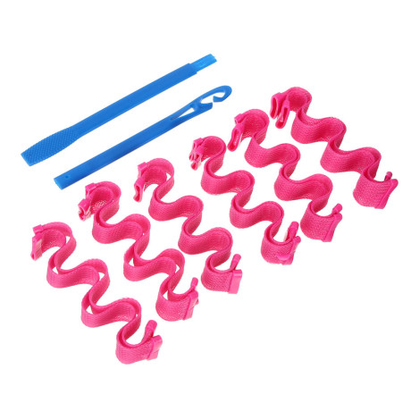 ЮНИLOOK Бигуди-волны с крючком для укладки волос, 25х3см, пластик, нейлон, 12шт, 2 цвета, ACS-70