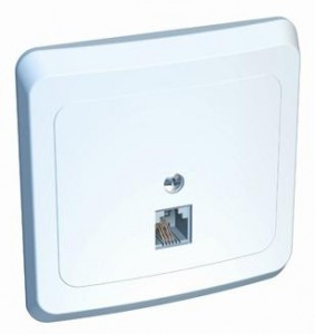 Systeme Electric Этюд роз. телеф. СУ 1 мест. бел. (пл.осн., RJ11) TELC-001B (10!)