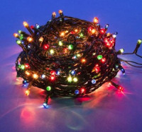 Гирлянда-нить UDL-S1000-200/DGA 200миниламп, разноцвн., 10м, 8реж. провод зеленый IP20 Uniel