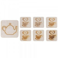 Подставка под горячее Чаепитие 7шт/набор, фанера 108762 Mallony