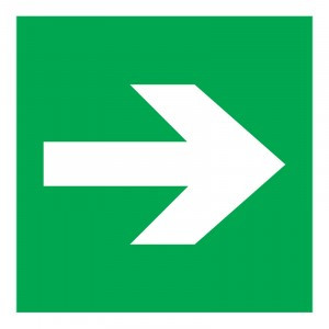 Табличка ПВХ эвакуационный знак "Направляющая стрелка" 200х200 мм REXANT (10!) 56-0030-2