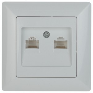 ЭРА Intro Solo роз. СУ комп. 2 мест. RJ45, белый 4-303-01, 4617